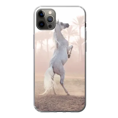 Produktbild von MuchoWow® Handyhülle Schutzhülle Hülle für iPhone 13 Pro Max Pferd - Sand - Palme Silikon Softcase Handy Hülle - Mobiltelefon