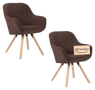 Produktbild von Esszimmerstuhl 2er Set Matera braun drehbar -