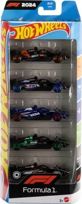 Image de Hot Wheels F1 2024, lot de 5, voitures de course de Formule 1, McLaren, Alpine, Visa Cash App RB, Sauber, Haas, véhicules Die-Cast
