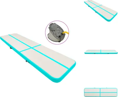 Produktbild von vidaXL Aufblasbare Gymnastikmatte mit Pumpe 700x100x20 cm PVC Grün - Yoga- & Pilatesmatten