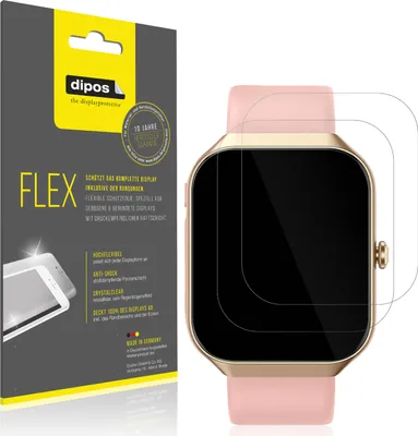 Produktbild von 2x Schutzfolie für Walkbee Smartwatch 1.96 Zoll Folie, 100% Displayabdeckung, dipos Flex