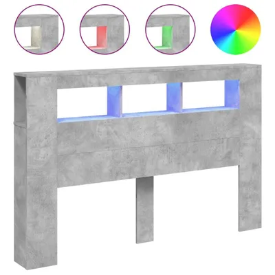 Obrázok produktu pre vidaXL LED čelo postele betónová sivá 160x18,5x103,5 cm materiál na báze dreva