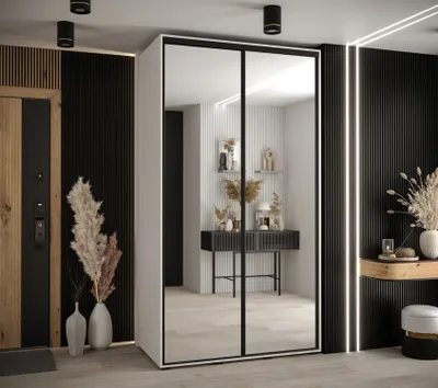 Obrázok produktu pre Šatníková skriňa ASIRI 2 - 140/60 cm, biela / čierna