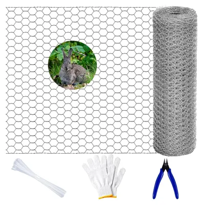 Produktbild von 6m x 40cm verzinkter Hasendraht Hühnerzaun Kaninchendraht Maschendraht feinmaschig Drahtgitter Sechseck Wühlmausgitter Drahtzaun für Heimwerker und Dekorationen