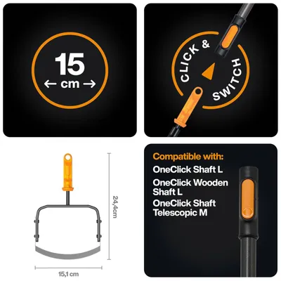 Produktbild von Fiskars OneClick Jäter, beweglicher Kopf, Unkrautstecher, Gartenwerkzeug