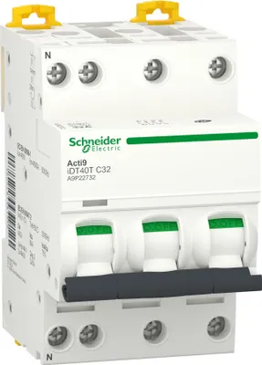 Image de Acti9 iDT40T - Disjoncteur modulaire - 3P+N - 32A - Courbe C - 4500A/6kA - SCHNEIDER ELECTRIC - A9P22732