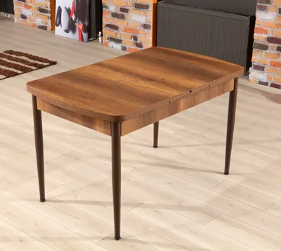 Produktbild von Skye Decor, Trend Barok - Walnut, Brown, Ausziehbarer Esstisch, Nussbaum, 100 % MELAMINBESCHICHTETE SPANPLATTEN, 132 x 79 x 76,5 cm