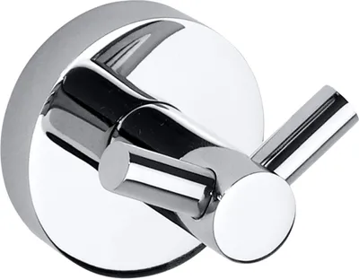 Produktbild von BOMEGA Doppelkleiderhaken Messing Chrom poliert 55x55x50 mm für Bad & Küche >> zum Bohren oder Kleben