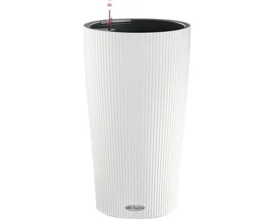 Image de LECHUZA-Pot de plantes CILINDRO Color 32 Blanc | Colonne de plantes avec système d'arrosage et bac à plantes | Surface mate | Ø 32 x 56 cm | 13950