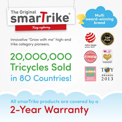 Produktbild von smarTrike Dreirad smarTfold STR5 Hase mitwachsend Touch Steering für 9 Monate bis 4 Jahre