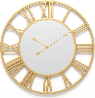 Produktbild von Wanduhr 40 cm große Vintage-Wanduhr aus Metall für Restaurants,Cafés,Studios, Gold