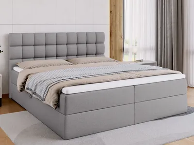 Produktbild von BroMARKT Boxspringbett DAKOTA mit 2 Bettkasten, Bonell-Matratze, Polsterbett, Bett (Grau, Inari 91, 180 x 200 cm)