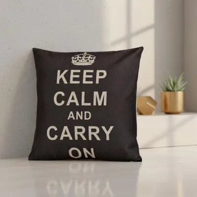Produktbild von Designerkissen Sitzbankkissen Shabby Spruch Keep Calm Füllkissen Polster Vintage
