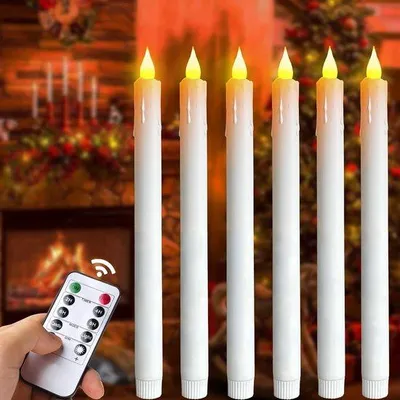 Produktbild von Led Bar Kerzen - Flameless Candles - Home Dekoration - Mit Timer Funktion - 6 Stück - Weiß