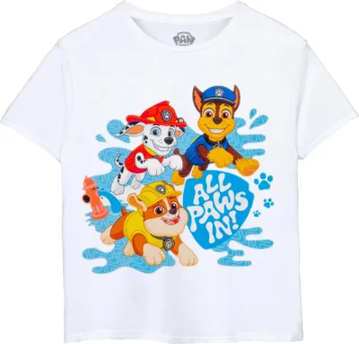 Produktbild von Paw Patrol - "All Paws In!" T-Shirt für Kinder NS7296 (104) (Weiß/Bunt)