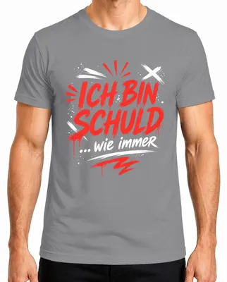 Imagen del producto de Camiseta para hombre, color gris, con el texto: "Soy culpable, como siempre. Sarcasmo. Divertido. Chivo expiatorio." (Talla S)