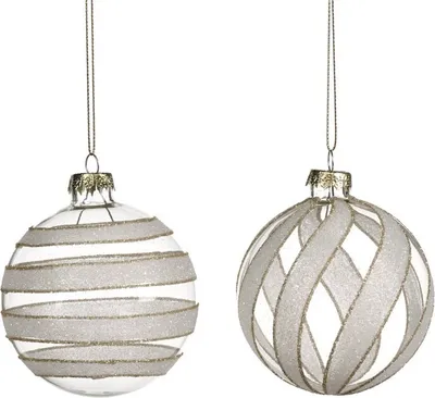 Produktbild von Goodwill Weihnachtskugel Glas weiß D 8 cm Voordeelass. Pro 2 x 2 Stück