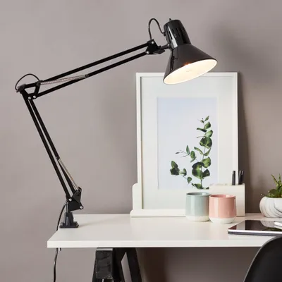 Produktbild von Schreibtischlampe, 70 cm Höhe, Kopf & Gelenke einstellbar, E27, 40 W