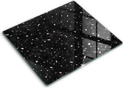 Zdjęcie produktu dla Deska kuchenna – 60 cm x 52 cm - Szklana deska do krojenia - Szkło hartowane – Antypoślizgowa - Ciemny Kamień Gres