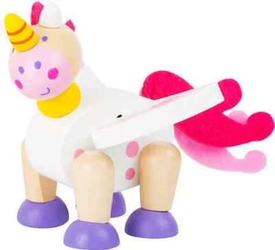 Immagine prodotto di Figura di unicorno in legno con piede piccolo Luna 8 cm