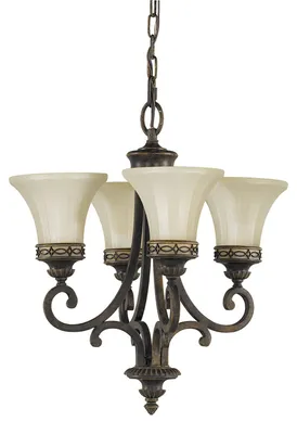 Productafbeelding van Elstead Kroonluchter voor de woonkamer, E27, 4 lichtpunten, walnoot