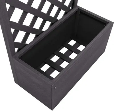 Produktbild von Pflanzkasten mit Rankgitter, 70 x 30 x 135 cm, grau, Holz-Kunststoff-Verbundwerkstoff, für Garten und Balkon