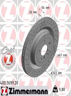 Produktbild von 2x ZIMMERMANN Bremsscheibe 400.3699.20 passend für MERCEDES-BENZ M-Klasse (W166)