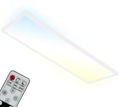Obrázek produktu pro LED panel BRILONER SLIM, dálkové ovládání, stmívatelný, regulace teploty barev CCT, plochý design, bílý, 58 x 20 x 3 cm