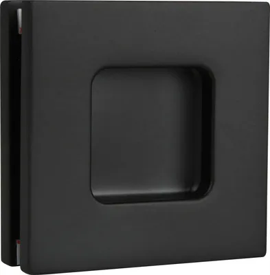 Produktbild von Schiebetürmuschelpaar 6405 für Glas, eckig, Glasstärke 8 - 10 mm, schwarz