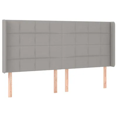 Produktbild von vidaXL Kopfteil mit Ohren Hellgrau 203x16x118/128 cm Stoff