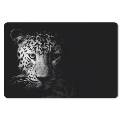 Produktbild von MuchoWow® Mauspad Mousepad Panther - Wildtiere - Schwarz und weiß - Tiere 27x18 cm - Mousepads - Maus Mat - Pad - Mausunterlage - Büroartikel - Desk Matten