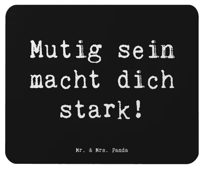 Produktbild von Mr. & Mrs. Panda Mouse Pad Spruch Angst überwinden - Schwarz - Geschenk, Mauspad, Lebenshilfe, Vertrauem, Mousepad, Gefühle, Mutmacher, computer, Freude, Trost, Fantasie