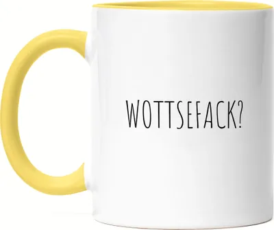 Produktbild von Wottsefack WTF Tasse Gelb Geschenk Humor Büro Mitarbeiter Chef Kollegen