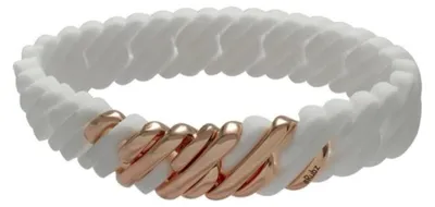 Produktbild von TheRubz 100408 Armband – Weißes und pinkes Silikon mit Edelstahl – 15 mm