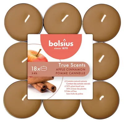 Obrázok produktu pre Bolsius vonná hliníková čajová sviečka 4h jablko škorica 18 kusov