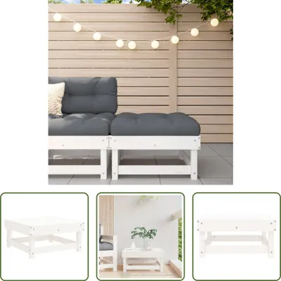Produktbild von The Living Store Gartenhocker Weiß Massivholz Kiefer