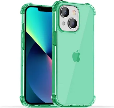 Image de Smartphonica iPhone 13 transparent
  housse en silicone antichoc avec bumper - Vert