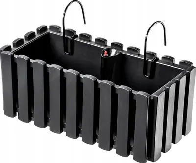 Obrázek produktu pro KADAX truhlík na květiny s držákem "Glifada", květináč, květináč ve venkovském stylu, s gumovým korkem, 40 cm, antracitová barva