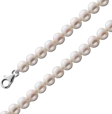 Produktbild von Perlenkette 80cm japanische Akoyaperlen 6mm Silber 925 80