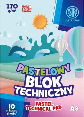 Image de ASTRA Bloc coloré dans Astrapap Pastel A3 170g 10 Astra