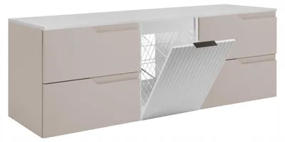 Obrázok produktu pre Rodan Skrinka pod umývadlo 160cm - s doskou a košom na bielizeň - Kašmír-biela - MODERN
