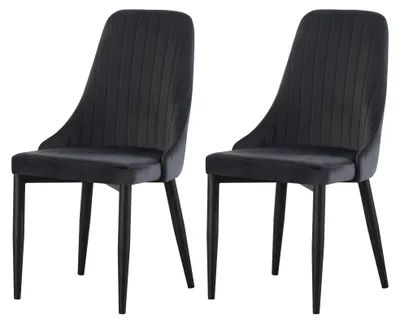 Produktbild von Stuhl 2er Set Claudia Stühle in Anthrazit - gemütliches Design - B/H/T: 44x88x58 cm