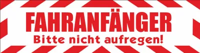 Produktbild von INDIGOS UG - Magnetschild "Fahranfänger. Bitte nicht aufregen " mit Rahmen 30 x 8 cm - Magnetfolie für Auto / LKW / Truck / Baustelle / Firma