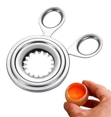 Eieröffner aus Edelstahl – Eierschalenöffner, handbetrieben, silber
