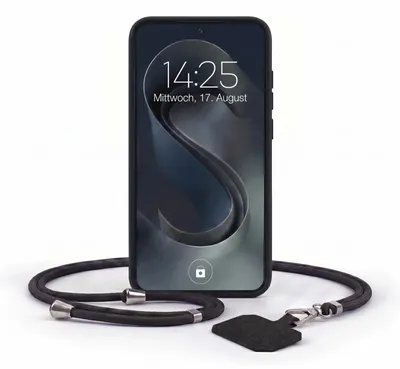Produktbild von Handyhülle für Samsung Galaxy S25 mit Handykette Band Kordel Hülle Case Schutzhülle Schwarz