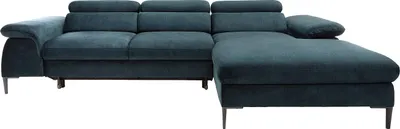 Produktbild von SEPINA Eckschlafsofa rechts mit navyblauem Veloursbezug von Pascal Morabito