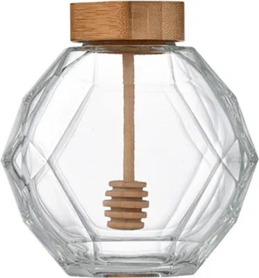 Produktbild von Honigglas-Set, Honigtopf mit Deckel (250 ml/500 ml Honigflaschen), Honiggläser mit Schöpfkelle