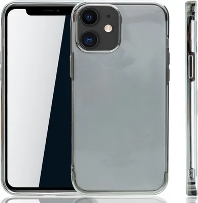 Produktbild von Handyhülle für Apple iPhone 12 mini Silber - Clear - TPU Silikon Case Backcover Schutzhülle in Transparent   Silber