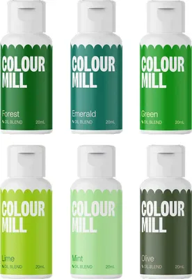 Produktbild von AOS Set | Colour Mill Lebensmittelfarbe Green Colours Set 6x 20ml