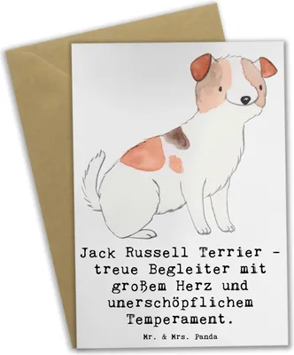 Produktbild von Mr. & Mrs. Panda Grußkarte Jack Russell Terrier - Weiß - Geschenk, Hundeliebhaber, weihnachtskarten, unvergessliche Momente, Hunderasse, bedingungslose Treue, osterkarten